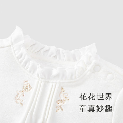 英氏女宝宝T恤荷叶领刺绣套头衫2023春夏外出上衣YRTAJ3P277A 商品图1