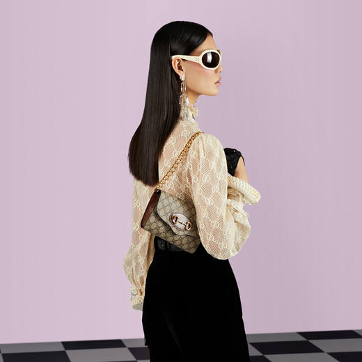 GUCCI 古驰 女士 马衔扣1955系列 GG Supreme帆布 迷你手袋 混色 724713 HUHHX 8565 商品图3