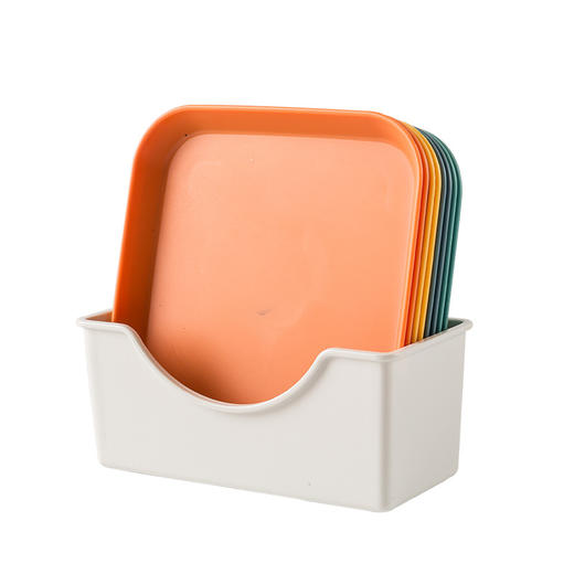 「8个装+底座！两款可选」家用日式骨碟盘 塑料6寸吐骨碟子菜盘子水果加深底座骨盘餐饮用具 商品图4