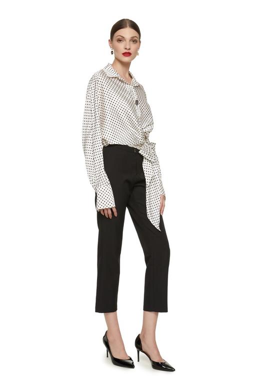 OCTAVIA 米色光泽感波点系带衬衣 7185 商品图1