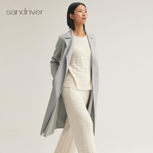 翻领羊绒羊毛女大衣SJF95W606W 商品图1