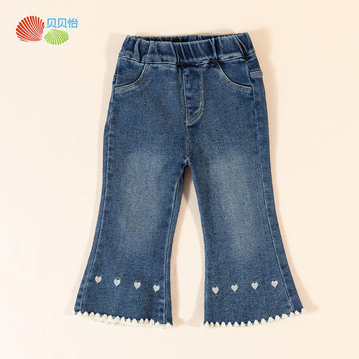 贝贝怡童装儿童春秋季长裤女童休闲洋气潮流百搭牛仔长裤ZB3CK013 商品图2