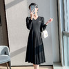奢姿2024春秋季新款大码女装胸针装饰裙子胖妹妹气质V领连衣裙9933853106 商品缩略图1