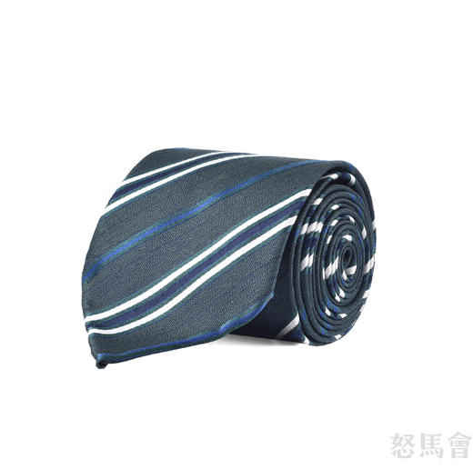 墨绿色斜纹蚕丝手工领带 商品图0