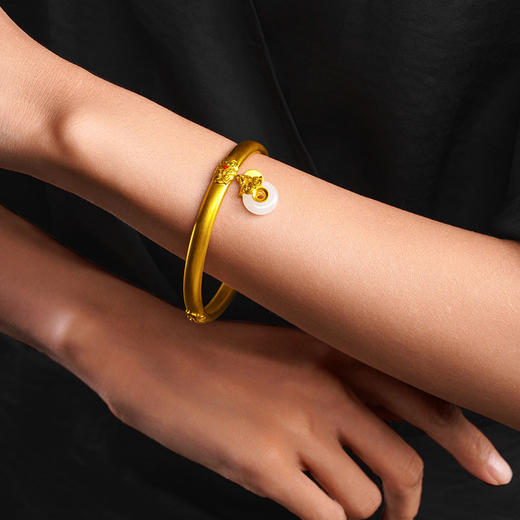 宫匠造办 十朝十美宫镯 唐·玉环羞花黄金手镯 商品图6