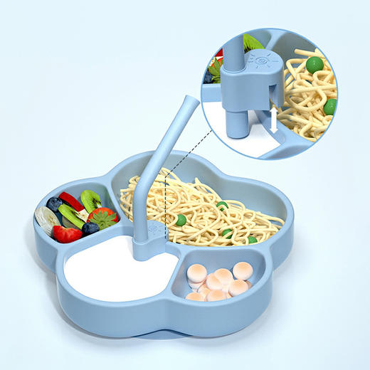摩登主妇儿童硅胶分格餐盘宝宝自主进食吸盘一体式婴儿卡通餐具 商品图3