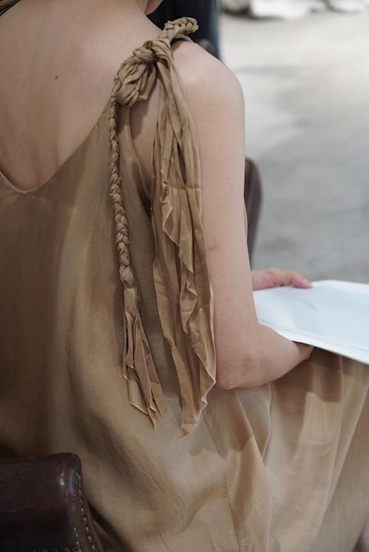 elsa esturgie 吊带真丝连衣裙棉纱衬里 商品图3