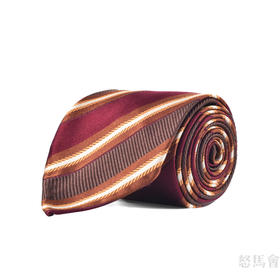 红色斜纹蚕丝手工领带