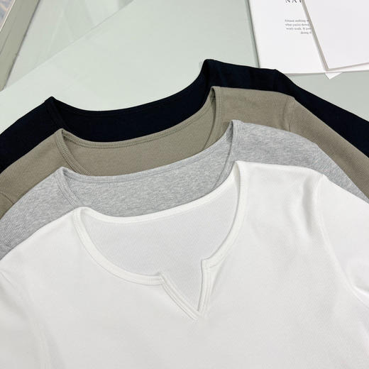 超推荐｜亨利领巨显瘦螺纹长袖T 【包邮+三天无理由退换】 商品图13