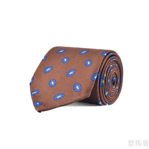 棕色波点蚕丝手工领带 商品图0