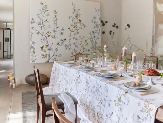 AT邸尔铂·法国进口奢华家纺MÉSANGES雀之灵系列桌品艺术桌布 商品图0