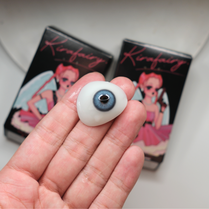 KIRAFAIRY 年抛隐形眼镜 蓝水母 14.5mm 1副/2片 左右度数可不同-VVCON美瞳网5