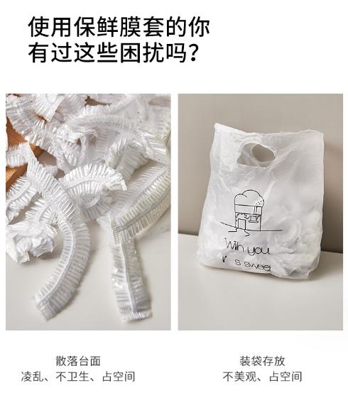 一次性保鲜膜套罩壁挂收纳盒    抽取式厨房家用保鲜袋2.74 商品图1