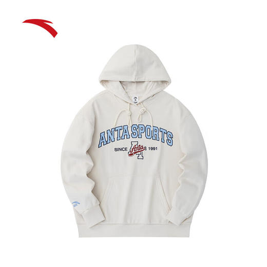 安踏运动风抽绳连帽卫衣女2023秋季针织长袖套头衫上衣162338708 商品图4