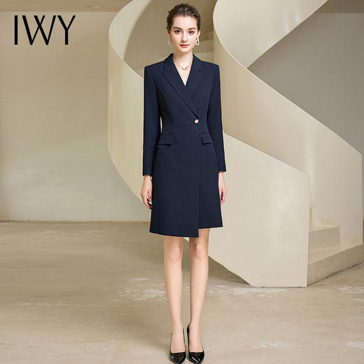 IWY/秋冬比亚迪王朝工作服秋季新品高端藏青色西装女主持人职业233023Q1 商品图0