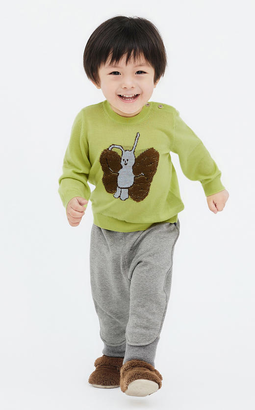 jnby  23年秋款   蝴蝶软糯撞色长袖套头毛衫  YN9310050 商品图7