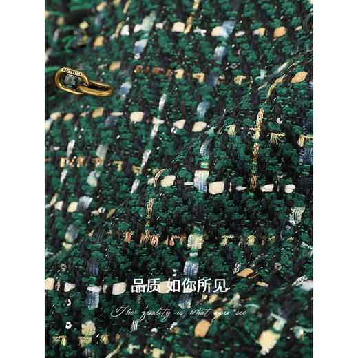 COCOBELLA轻奢名媛小香风粗花呢外套女千金毛边裸领西装WL913B 商品图4