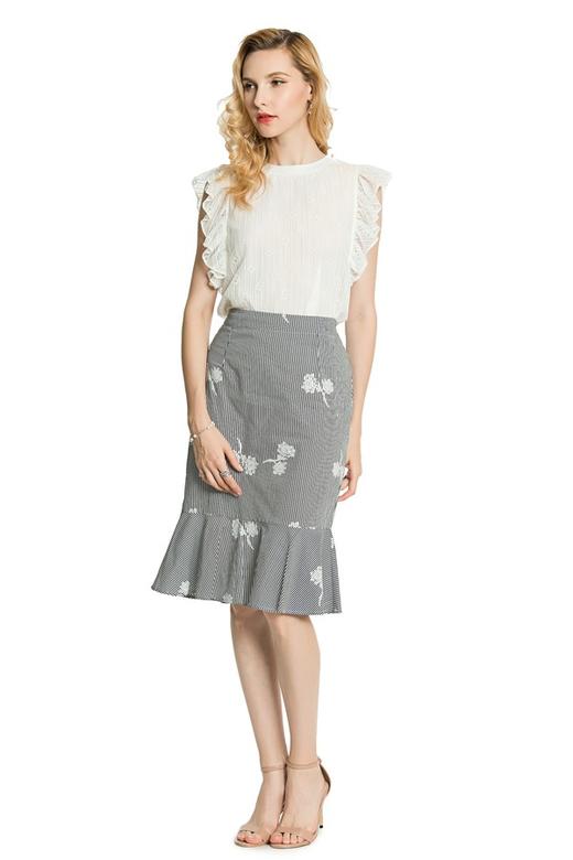 SUMMER & SAGE 绣花包臀鱼尾裙 3318 商品图1