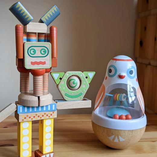 法国djeco小鸟波利木制儿童不倒翁婴儿宝宝逗乐安抚6-12个月玩具 商品图7