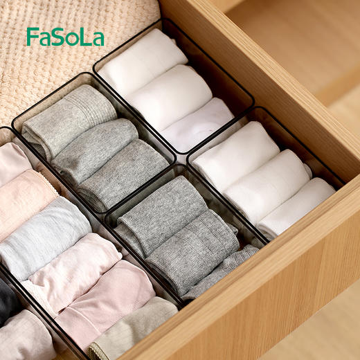 FaSoLa桌面收纳盒化妆品透明盒带盖整理储物盒办公书桌杂物置物架 商品图11