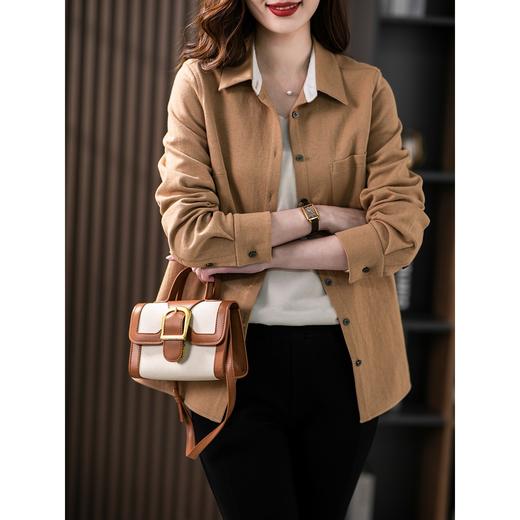 【现货7天】休闲衬衫女设计感小众2023秋季新款上衣韩版显瘦通勤长袖内搭 商品图1