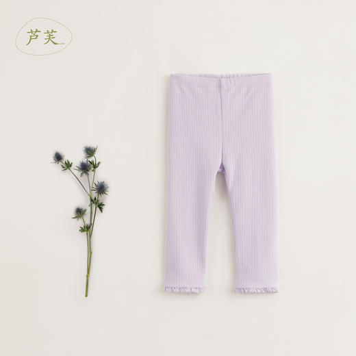 【马克珍妮 芦芙】秋装新款 花边弹力罗纹打底裤 231620 商品图2