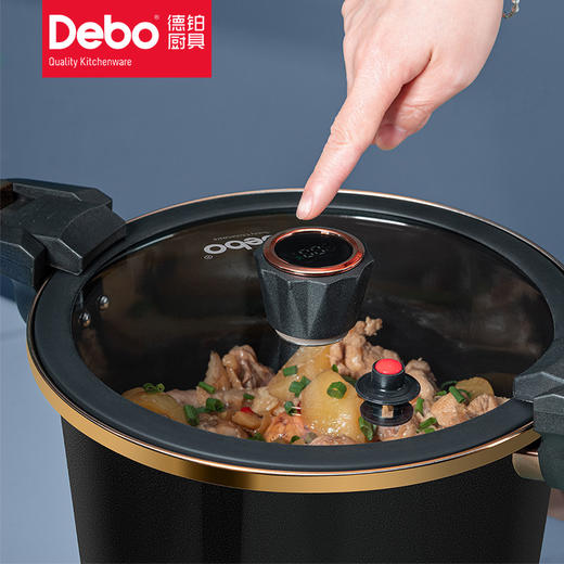 Debo德铂嘉尼特珐琅显温定时微压锅家用汤锅不粘锅 商品图4