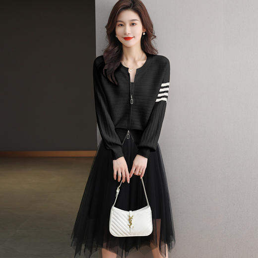 新款时尚气质中长款真两件打底毛衣裙CC-w8302 商品图2