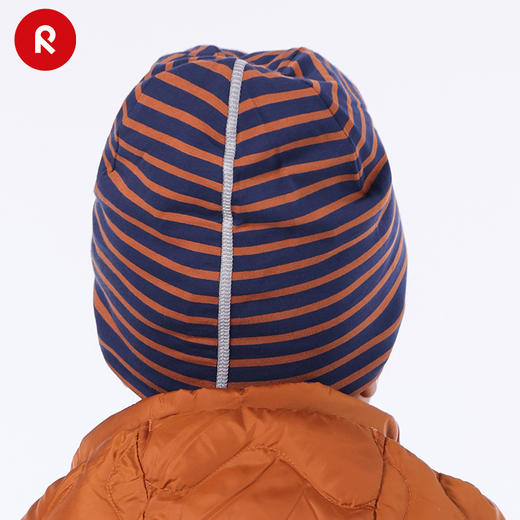 reima男女儿童棉针织帽大童早秋新款条纹弹力保暖抓绒无檐帽 商品图2