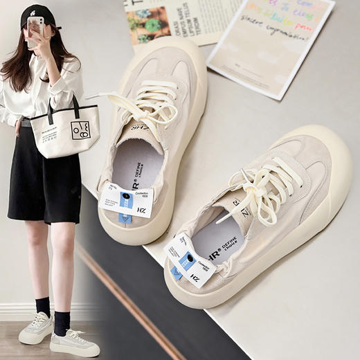 ZHR板鞋ulzzang运动鞋女2023年新款学生百搭盐系ins潮休闲时尚鞋 商品图0