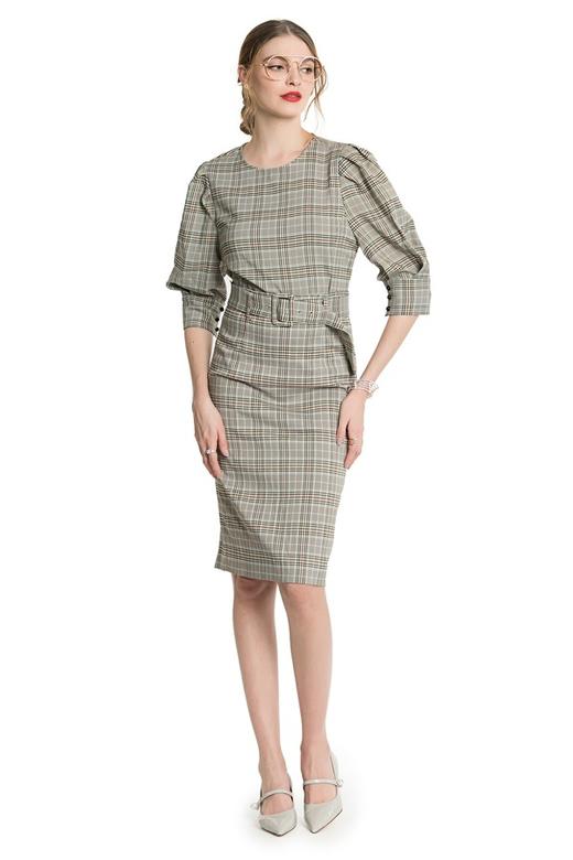 AVA 复古格纹束腰套装 3457 商品图1