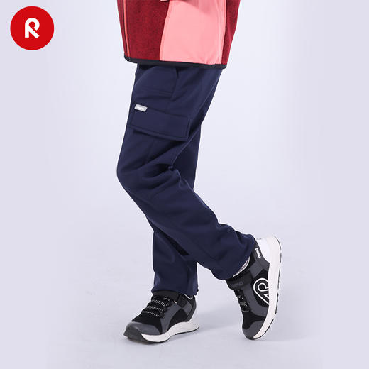 reima男女儿童软壳裤大童早秋新款拒水抓绒宽松运动束脚长裤 商品图2