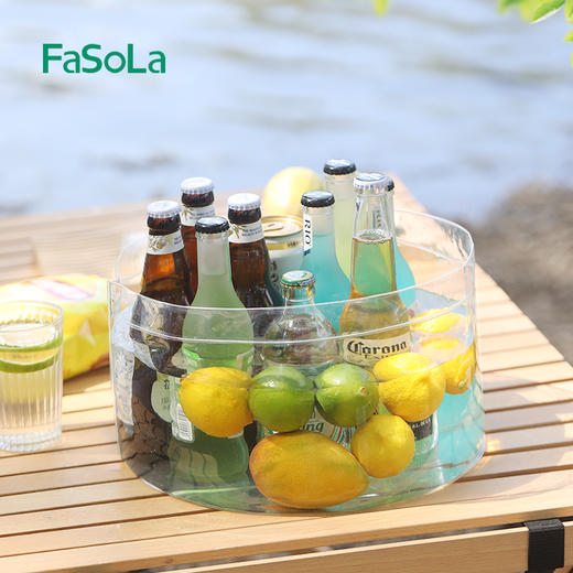 FaSoLa可折叠水桶户外旅行便携式大容量储水桶水盆透明洗衣盆大号 商品图9