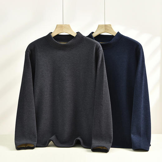 冬季男保暖内衣，升级加厚加绒设计，德中领打底衫，时尚百搭又实用。防寒防风长袖上衣，让你温暖过冬。 商品图1