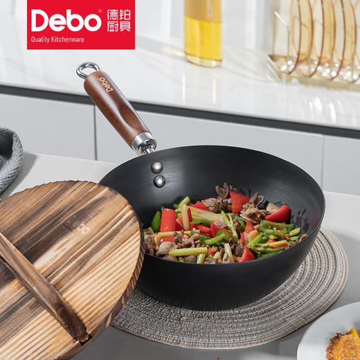 Debo德铂欧岱拉无涂层炒锅炒菜锅 商品图1