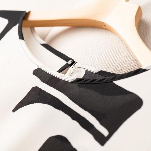 2023夏季新款雪纺衫七分袖衬衫女大码T恤圆领小衫5009 商品图3