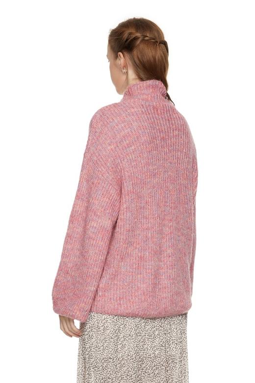 AVA 粉色高领休闲毛衣 7828 商品图2