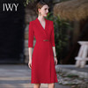 IWY/高端红色西装连衣裙女时尚气质宴会礼服春秋A型Q7710 商品缩略图1