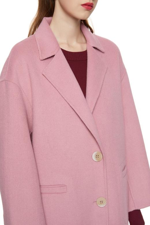 LNNNS 粉色侧开衩羊毛大衣 8054 商品图4