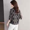 2023夏季新款雪纺衫七分袖衬衫女大码T恤V领小衫5002 商品缩略图2