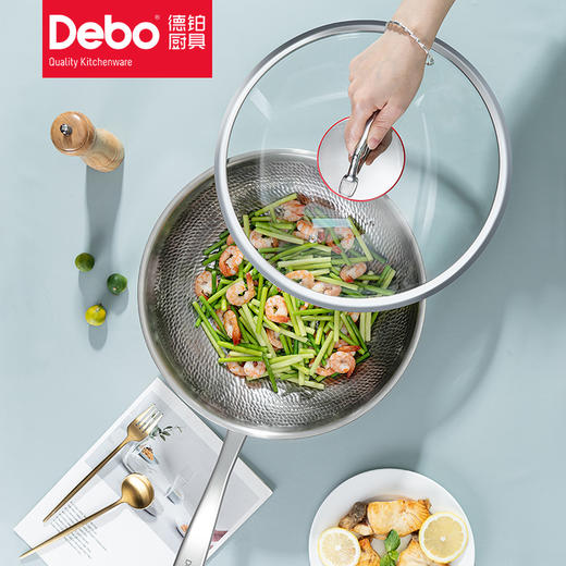 Debo德铂费迪南德纯钛物理不粘炒锅炒菜锅 商品图5
