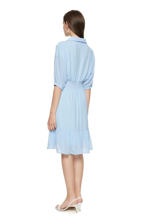 SUMMER & SAGE 浅蓝色V领收腰连衣裙 7330 商品图1