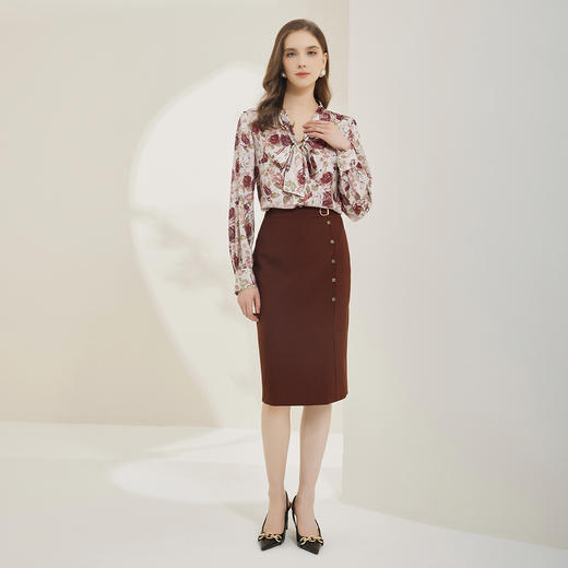 NG502斯尔丽瑟俪2023秋季新款修身侧开叉百搭款半身裙 商品图3