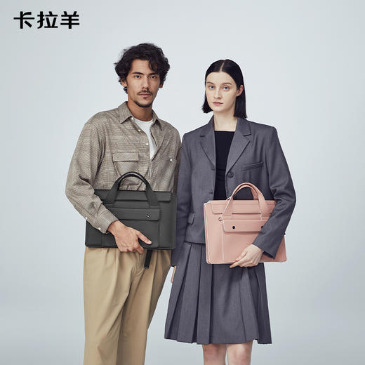 卡拉羊风琴式电脑拎包简约日常上班通行男出差商务女手提电脑包CX1005+1005L 商品图2