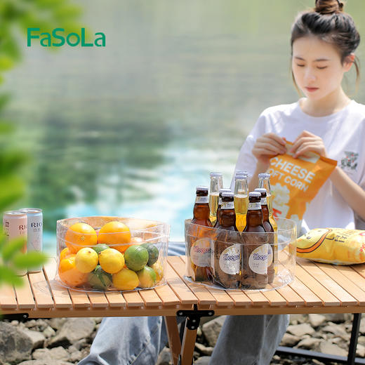 FaSoLa可折叠水桶户外旅行便携式大容量储水桶水盆透明洗衣盆大号 商品图5