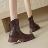 秋冬新款，里外全皮厚底侧拉链短靴HBP-5477 商品缩略图1