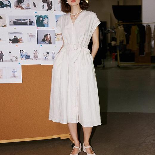 裁缝学苑AS103亚麻连衣裙纸样松弛感法式V领高腰衬衫裙子服装裁剪 商品图2