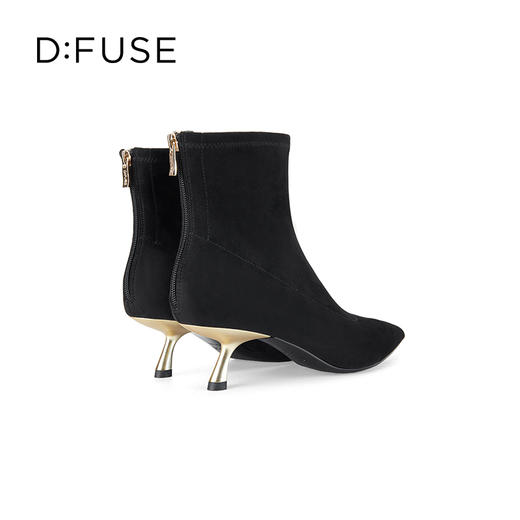 Dfuse迪芙斯秋款尖头细跟高跟弹力短靴瘦瘦靴DF34116077 商品图6