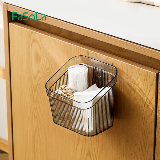 FaSoLa葱姜蒜厨房置物架调料用品挂篮卫生间墙上免打孔壁挂收纳筐 商品图8