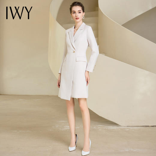 IWY/高端杏色连衣裙女西装裙气质时尚女装主持人礼服通勤装233023Q1 商品图3